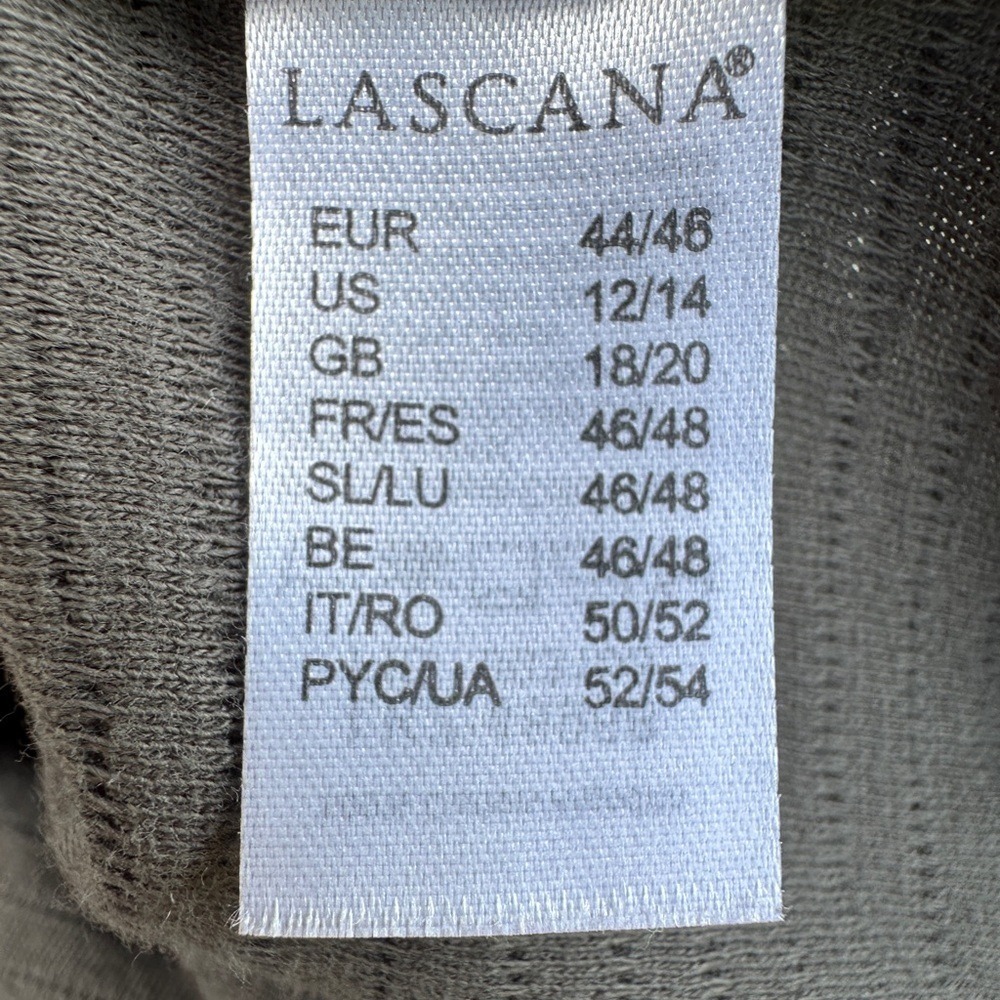 Lascana Women's Gray Textured Long Sleeve V-neck Shirt Size Large 12/14 - Picture 3 of 4